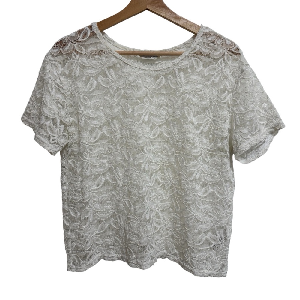 Miss Selfridge Sheer Stretch Lace Blouse Top Women Size 8 Romantic